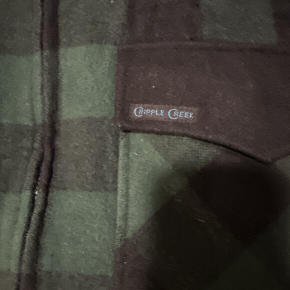 Cripple Creek Circle S Buffalo Check Wool Zip Jacket Green Black 90s Lined VTG L - Picture 6 of 6